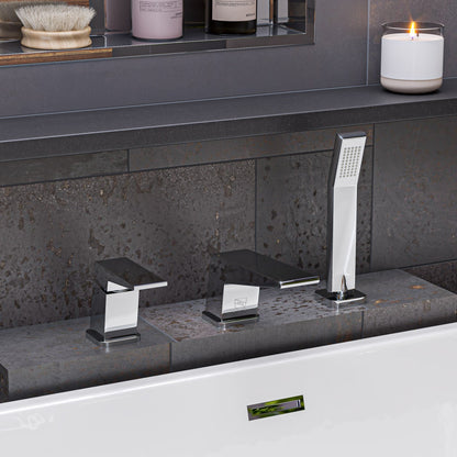 ALFI brand AB2464 Deck Mounted 3 Hole Tub Filler & Shower Head