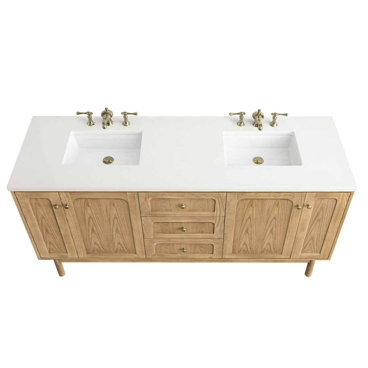 Laurent 72" Double Vanity Cabinet, Light Natural Oak