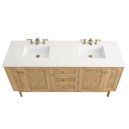 Laurent 72" Double Vanity Cabinet, Light Natural Oak