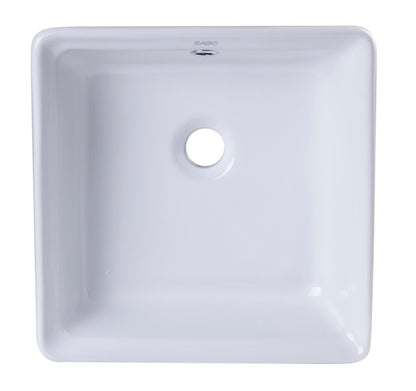 EAGO BA130  15" SQUARE CERAMIC ABOVE MOUNT BATHROOM BASIN VESSEL SINK