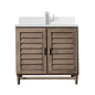Portland 36" Single Vanity Cabinet, Whitewashed Walnut