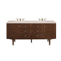 Amberly 72" Double Vanity Cabinet, Mid-Century Walnut