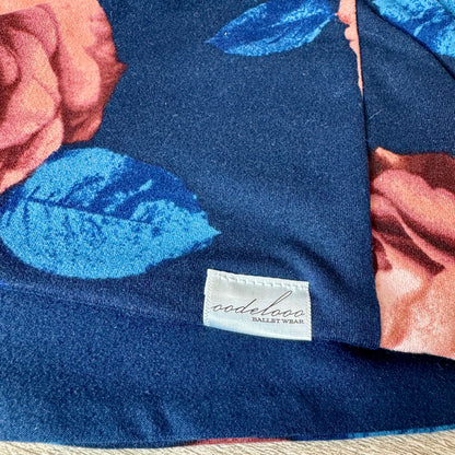 Reversible Bodycon Mini Skirt Navy Blue Floral Print