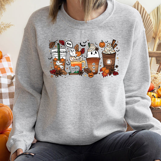 Boo Pumpkin Coffee Halloween Sweatshirt