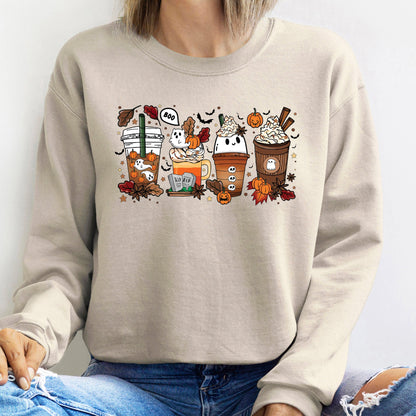 Boo Pumpkin Coffee Halloween Sweatshirt