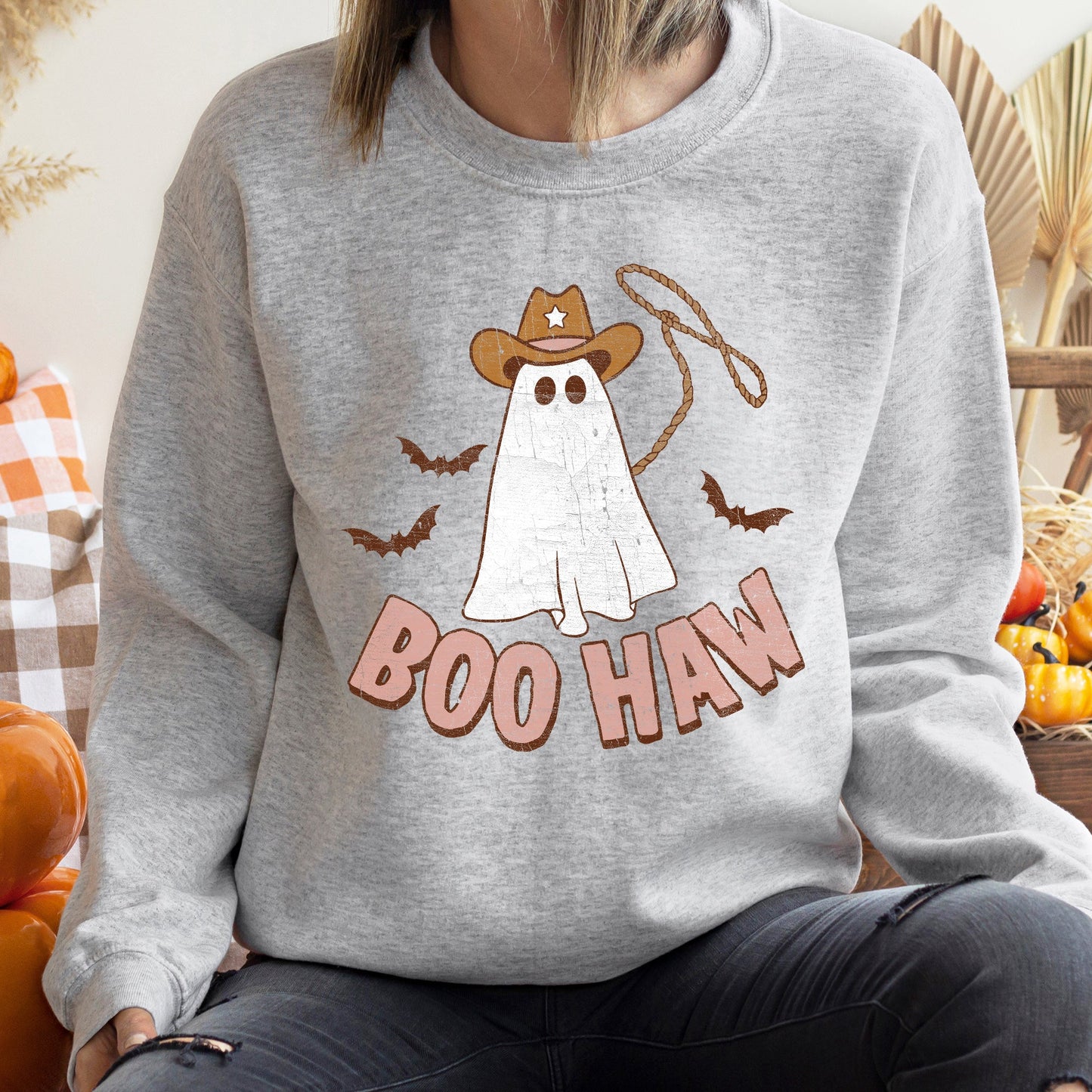 Boo Haw Cowboy Halloween Sweatshirt