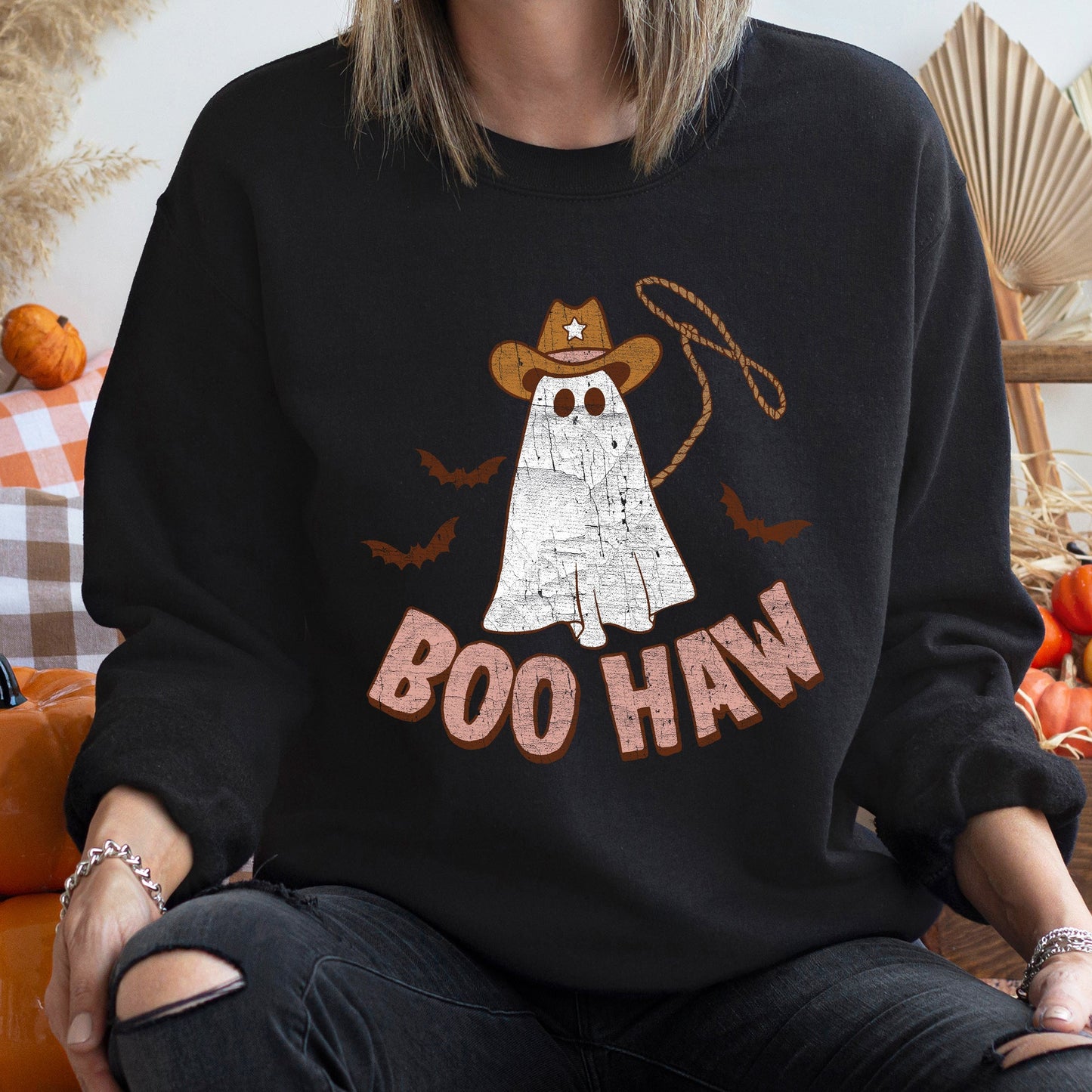 Boo Haw Cowboy Halloween Sweatshirt
