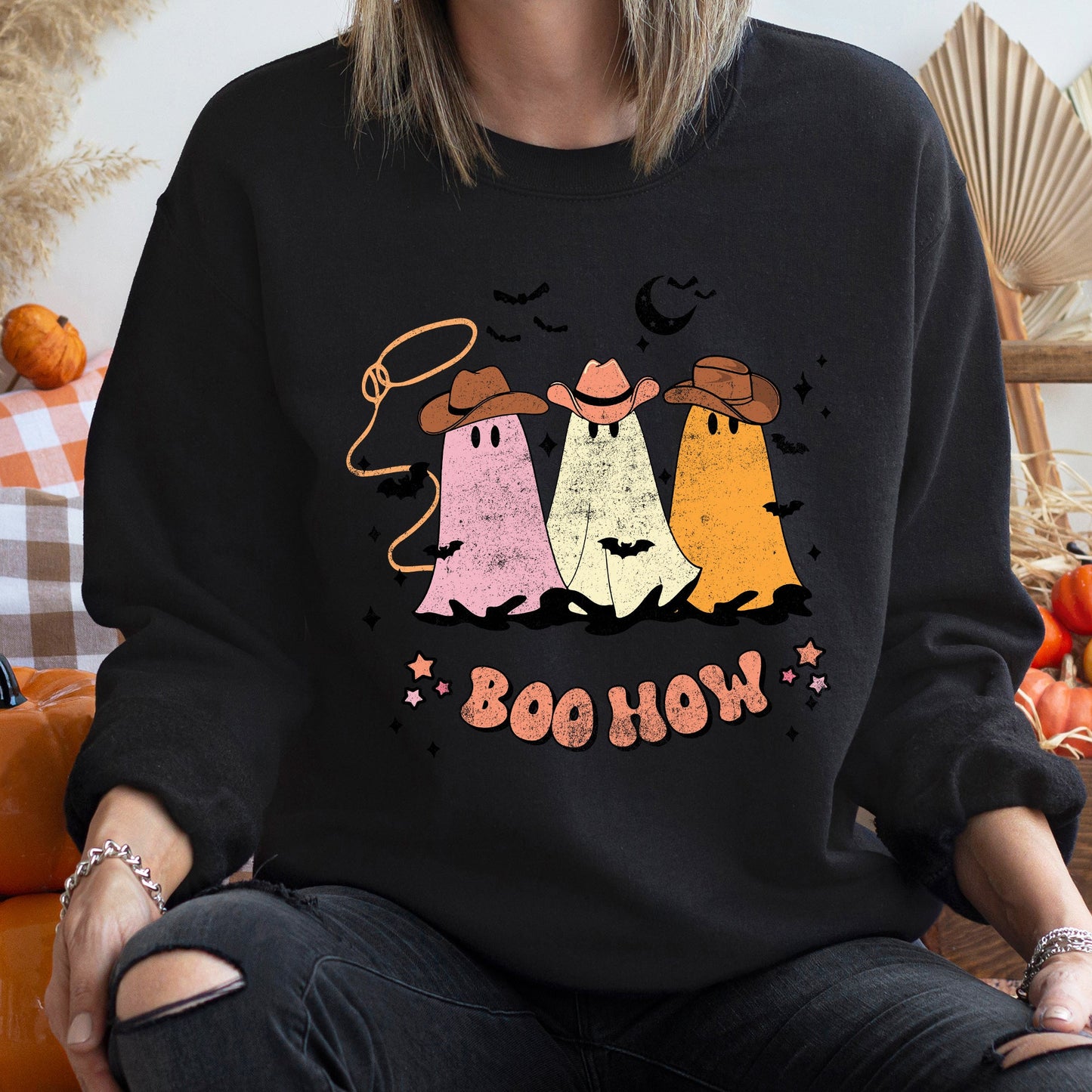 Boo How Ghosts Halloween Sweatshirt