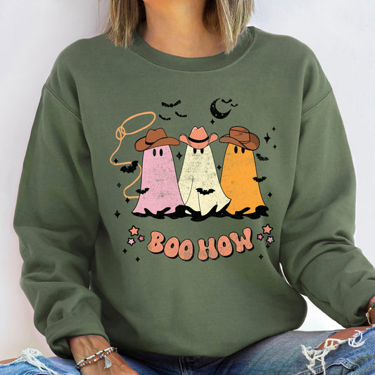 Boo How Ghosts Halloween Sweatshirt