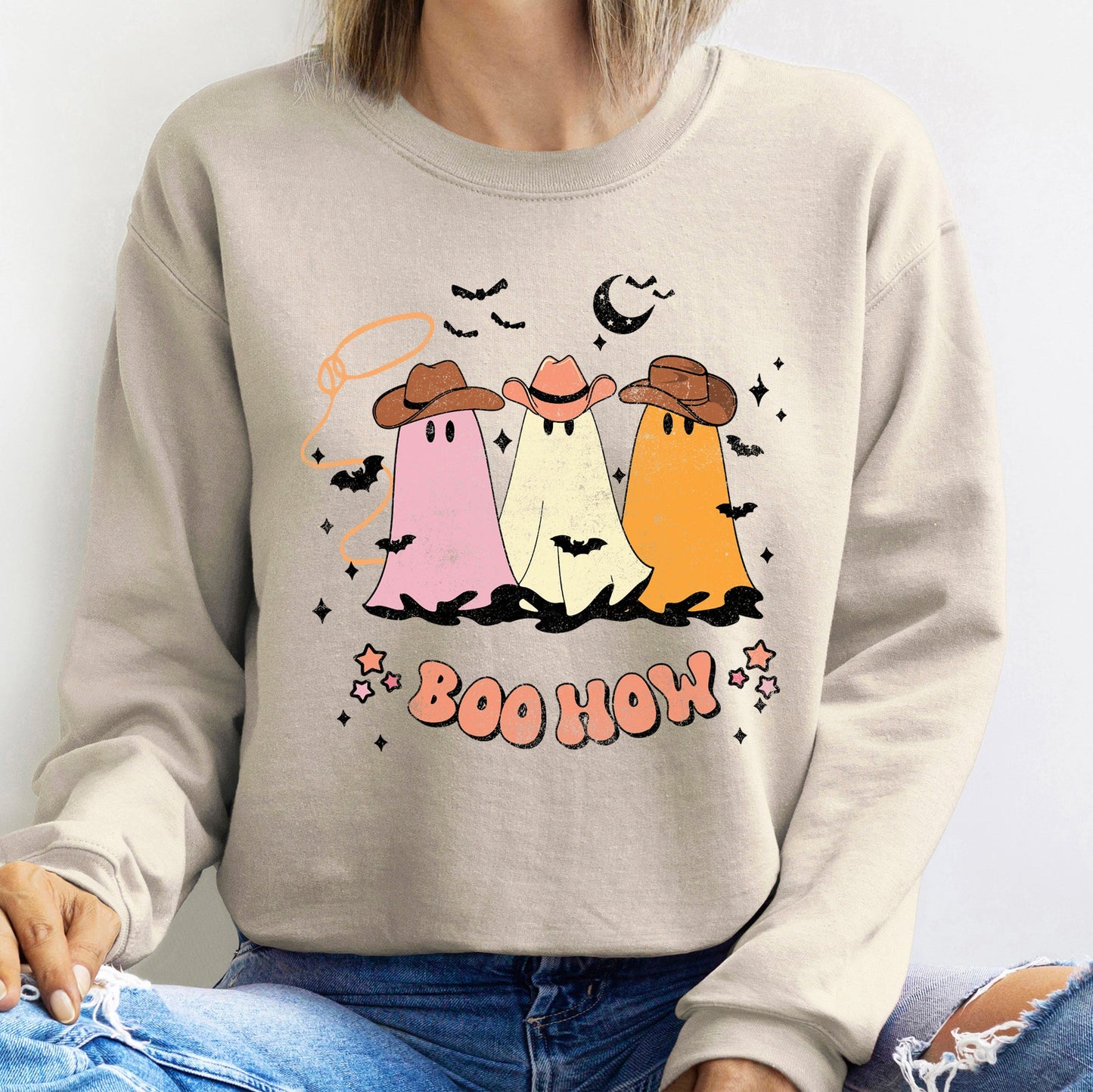 Boo How Ghosts Halloween Sweatshirt