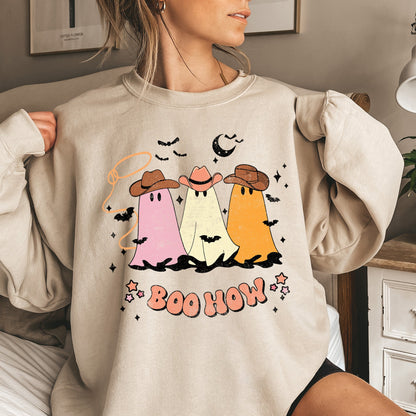 Boo How Ghosts Halloween Sweatshirt