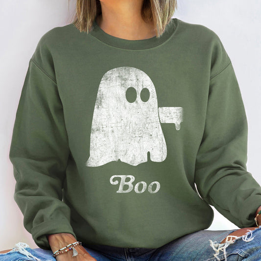 Boo Ghost Halloween Sweatshirt