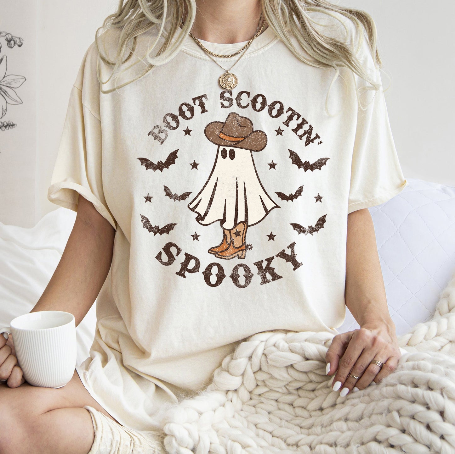 Boot Scooting Spooky Retro Ghost Comfort Colors Tshirt