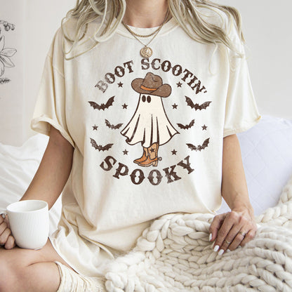 Boot Scooting Spooky Retro Ghost Comfort Colors Tshirt