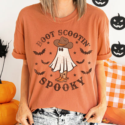 Boot Scooting Spooky Retro Ghost Comfort Colors Tshirt