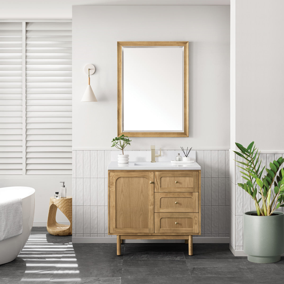 Laurent 36" Single Vanity Cabinet, Light Natural Oak