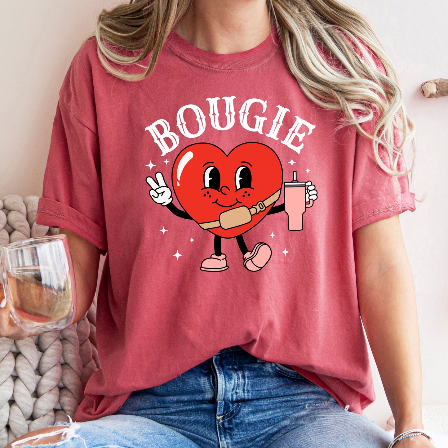 Bougie Heart, Boujee, Comfort Colors Tshirt, Valentine's Day