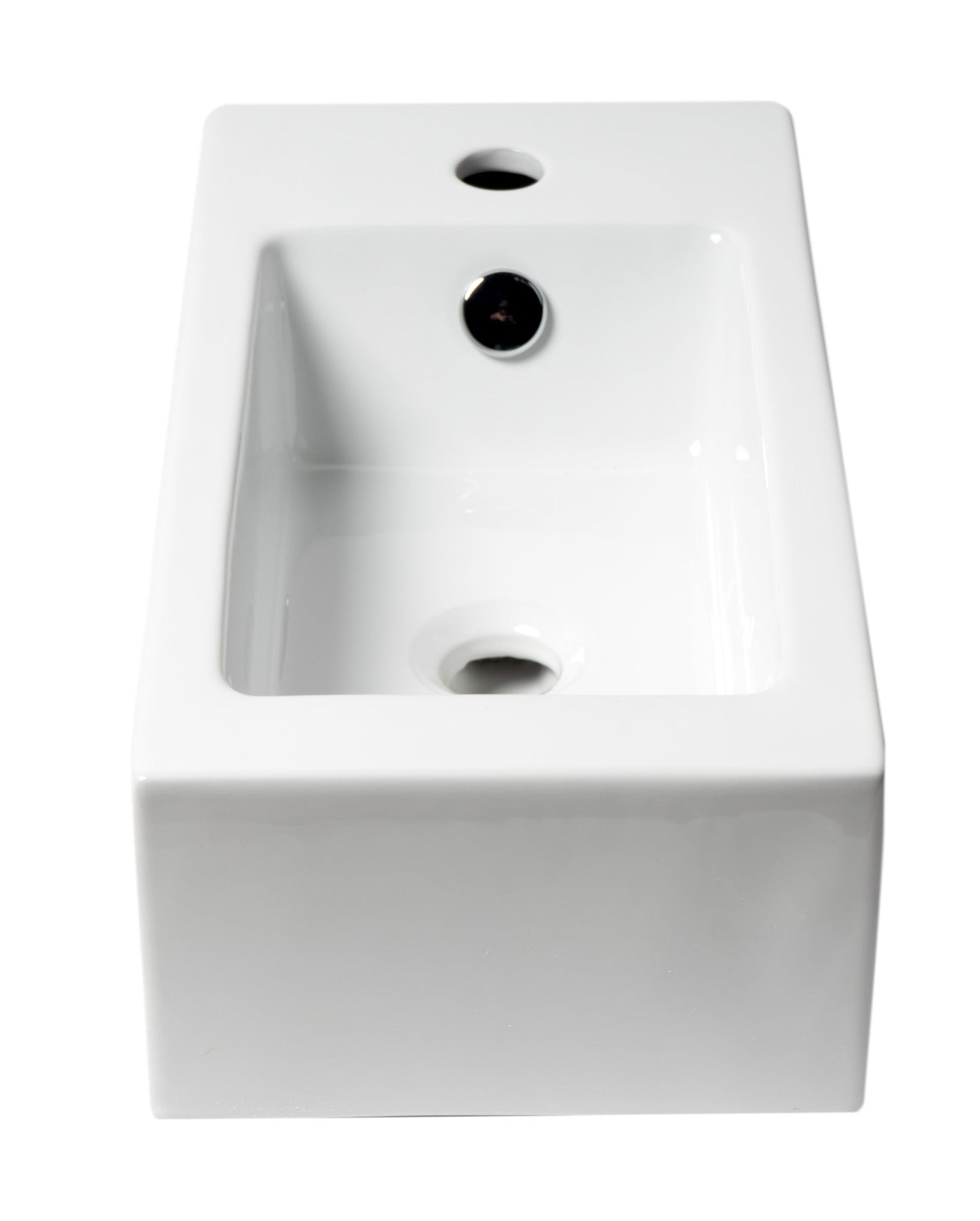 ALFI brand  ABC116 White 20" Small Rectangular Wall Mounted Ceramic Sink with Faucet Hole