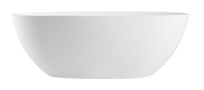 ALFI brand  AB9975 59" White Oval Solid Surface Resin Soaking Bathtub