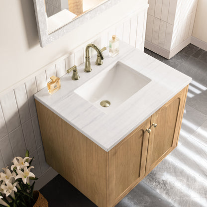 Laurent 30" Single Vanity Cabinet, Light Natural Oak