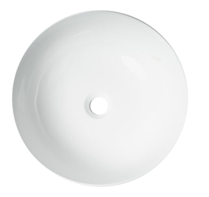 ALFI brand  ABC909 White 17" Decorative Round Vessel Above Mount Ceramic Sink