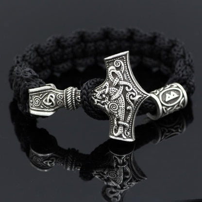 Vikings Mjolnir Paracord Rune Bracelet