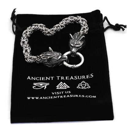 Vikings Wolf Head King's Chain Stainless Steel Bracelet