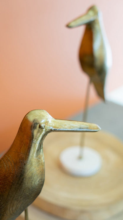 Brass Bird on a Marble Base