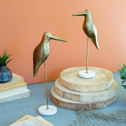 Brass Bird on a Marble Base