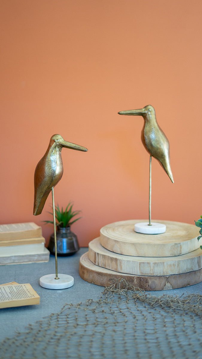 Brass Bird on a Marble Base