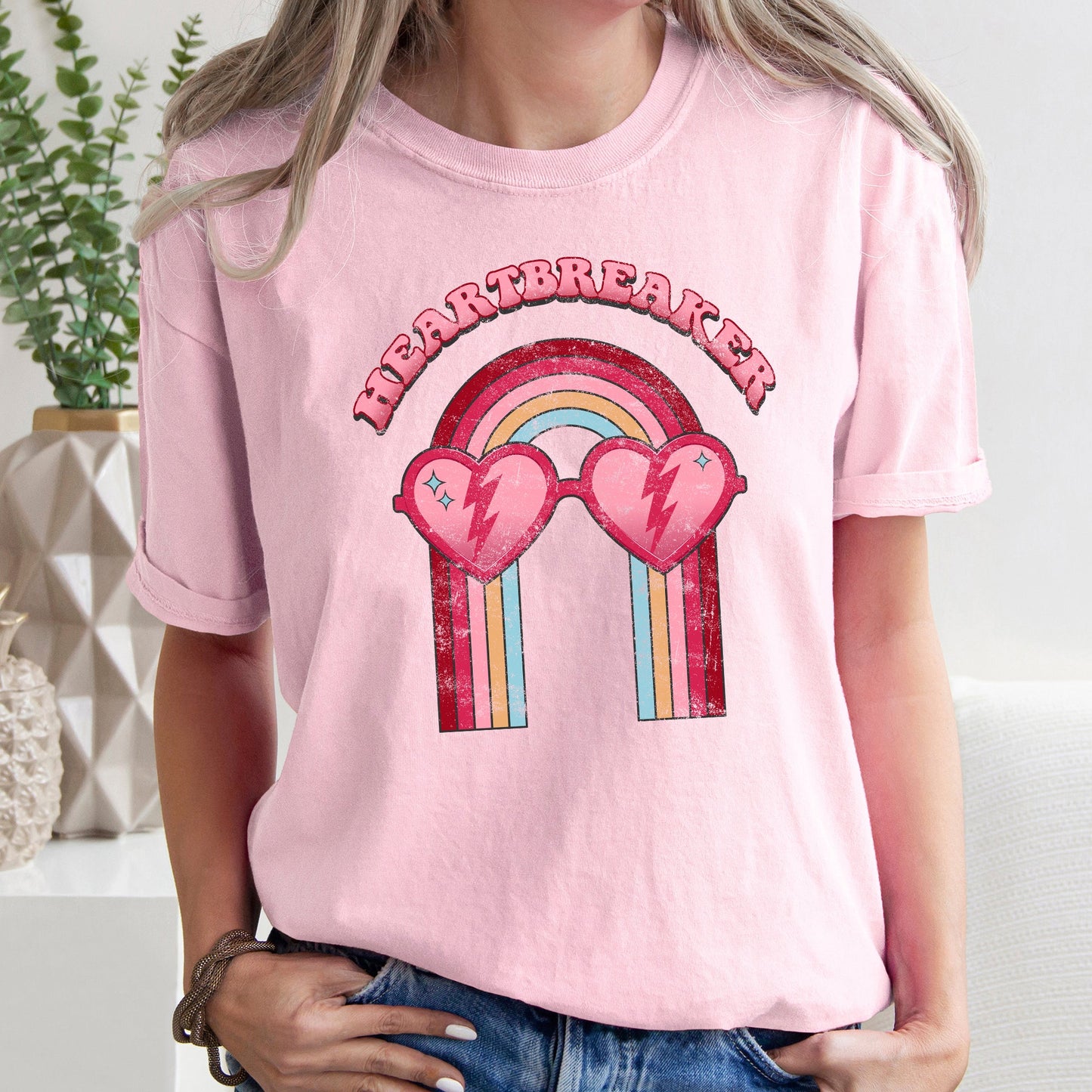 Heart Breaker, Love, Sunglasses, Retro, Comfort Colors Tshirt, Valentine's Day