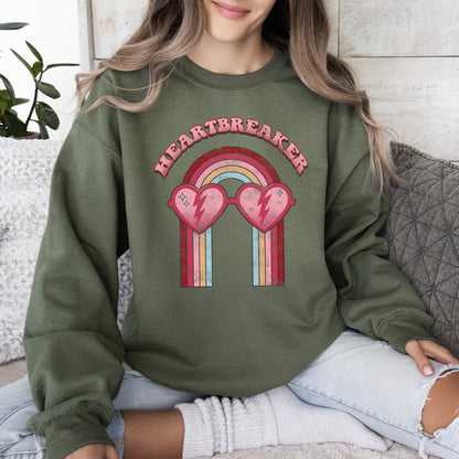 Heart Breaker, Love, Sunglasses, Retro, Sweatshirt, Valentine's Day