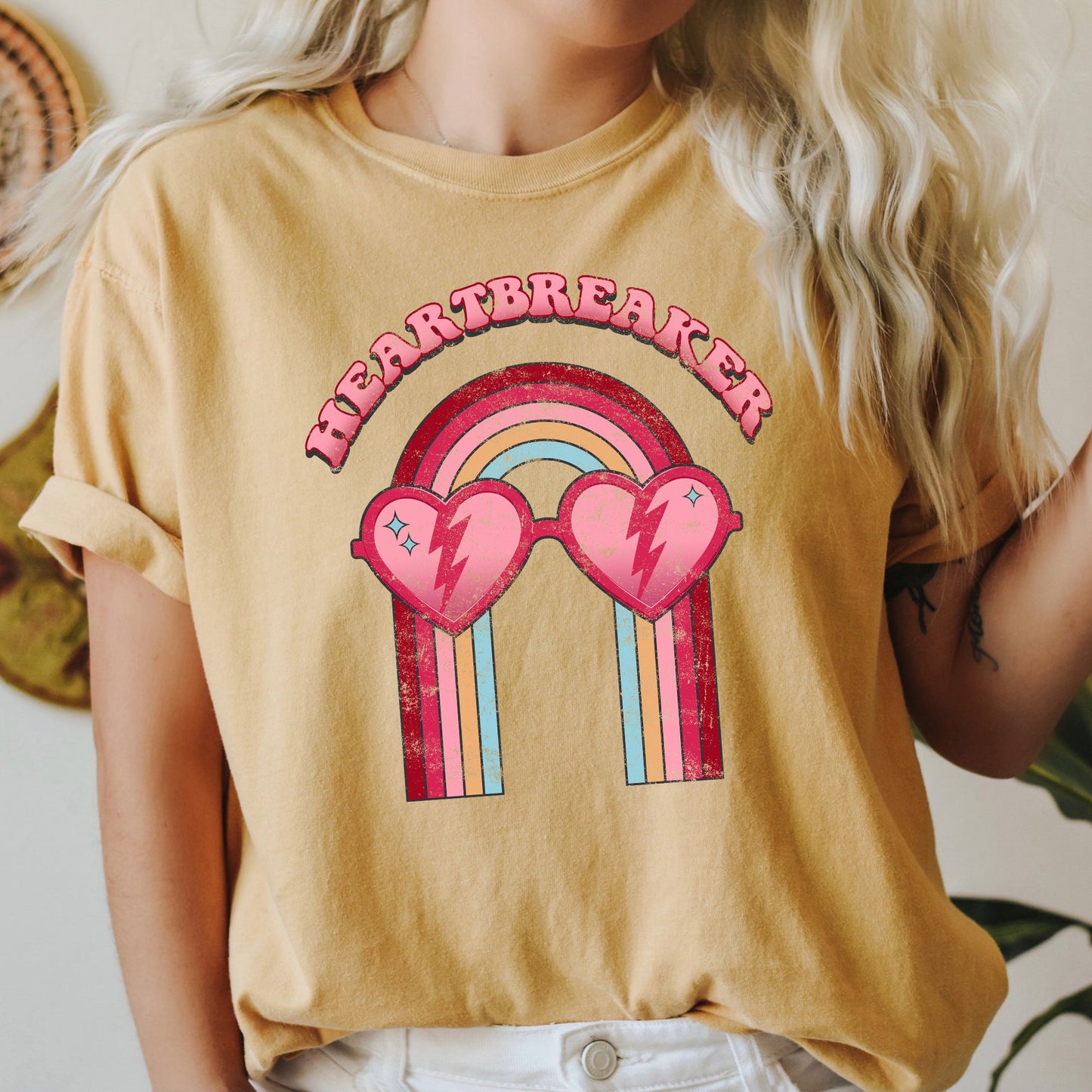 Heart Breaker, Love, Sunglasses, Retro, Comfort Colors Tshirt, Valentine's Day