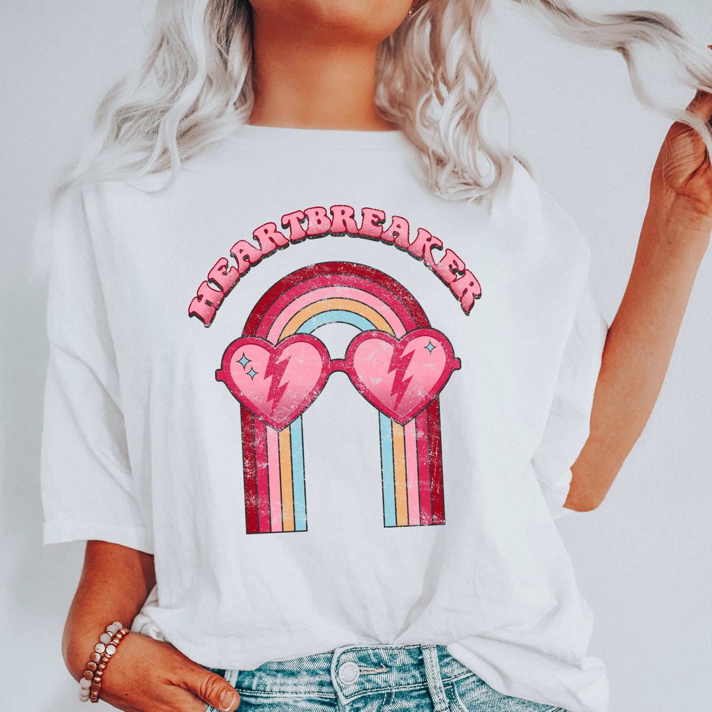 Heart Breaker, Love, Sunglasses, Retro, Comfort Colors Tshirt, Valentine's Day