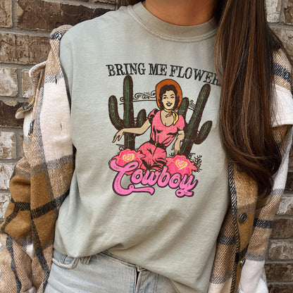 Bring Me Flowers Cowboy, Western, Country, Comfort Colors Tshirt, Valentine's Day