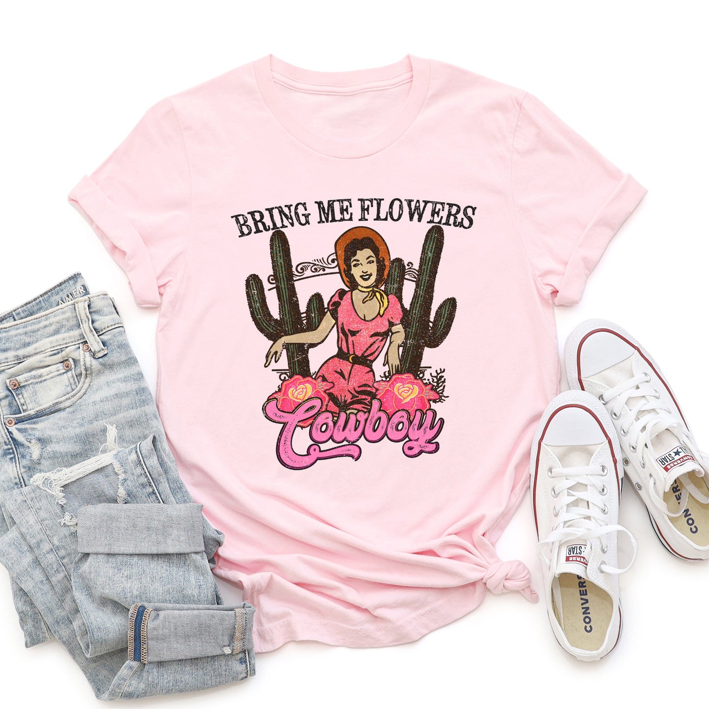 Bring Me Flowers Cowboy, Western, Country, Super Soft Tshirt, Valentine's Day