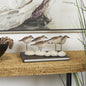 Brown Polystone Bird Decorative Sculpture with Cream Rock-Inspired Base