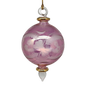Etched Blown Glass Ball Ornament - Pink