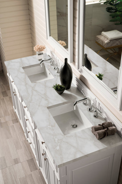 Bristol 72" Double Vanity Cabinet, Bright White