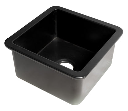 ALFI brand ABF1818S Square 18" x 18" Undermount / Drop In Fireclay Prep Sink