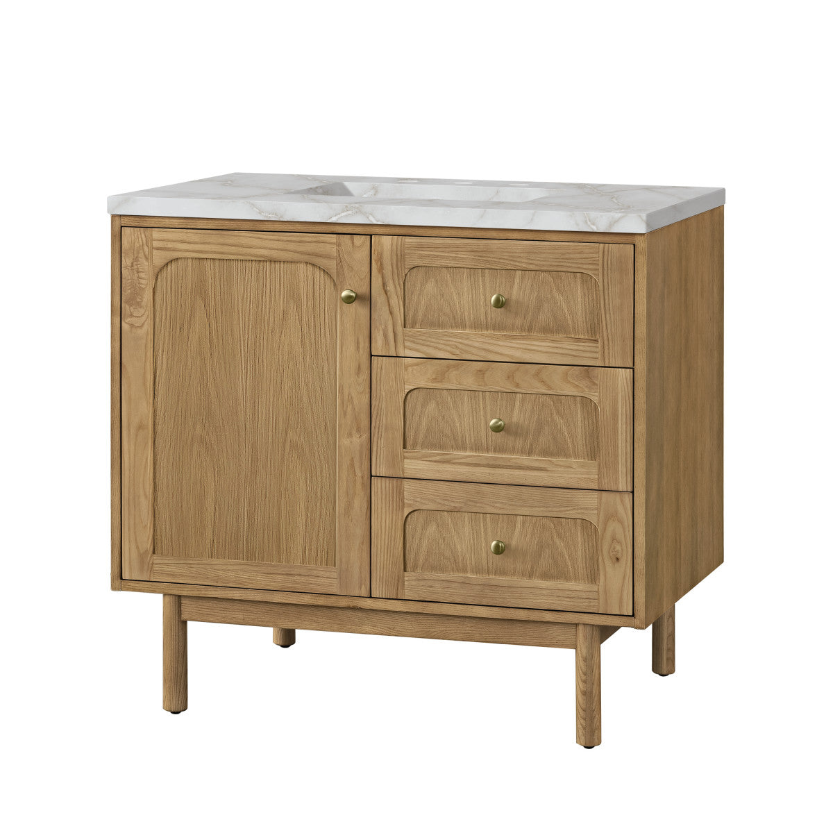 Laurent 36" Single Vanity Cabinet, Light Natural Oak