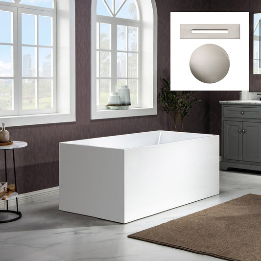 WOODBRIDGE 67" Acrylic Freestanding Bathtub Contemporary Soaking Tub