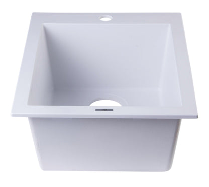 ALFI brand AB1720DI 17" Drop-In Rectangular Granite Composite Kitchen Prep Sink