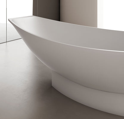 ALFI brand  AB9991 White Matte 71" Solid Surface Resin Free Standing Hammock Style Bathtub