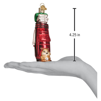 Goldf Bag Glass Ornament