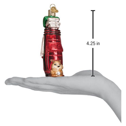 Goldf Bag Glass Ornament