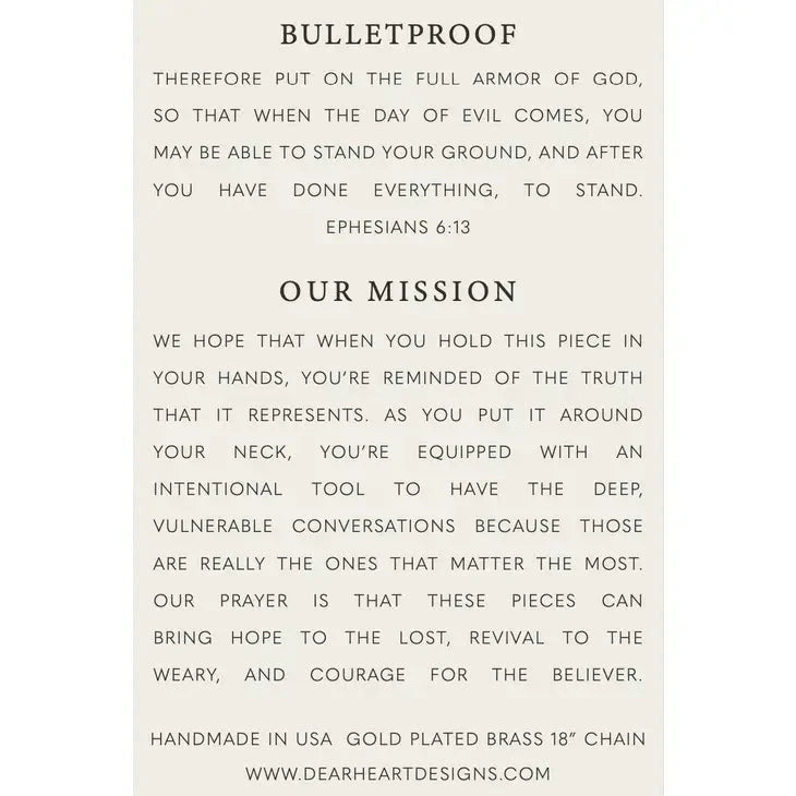 Bulletproof | Christian Necklace | Ephesians 6:13