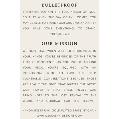 Bulletproof | Christian Necklace | Ephesians 6:13