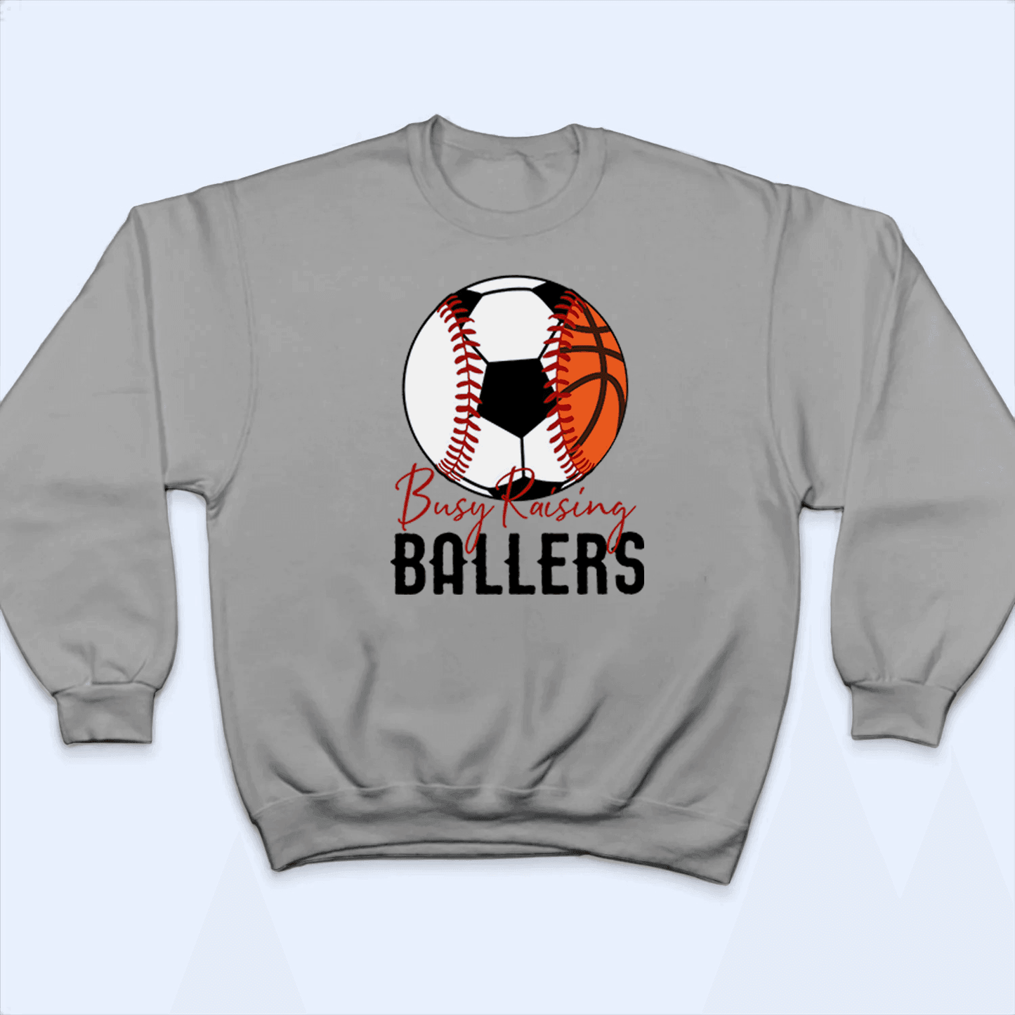 Busy Raising Ballers - Personalized Custom T Shirt - Baseball/Softball/Football Gift for Grandma/Nana/Mimi, Mom, Wife, Grandparent