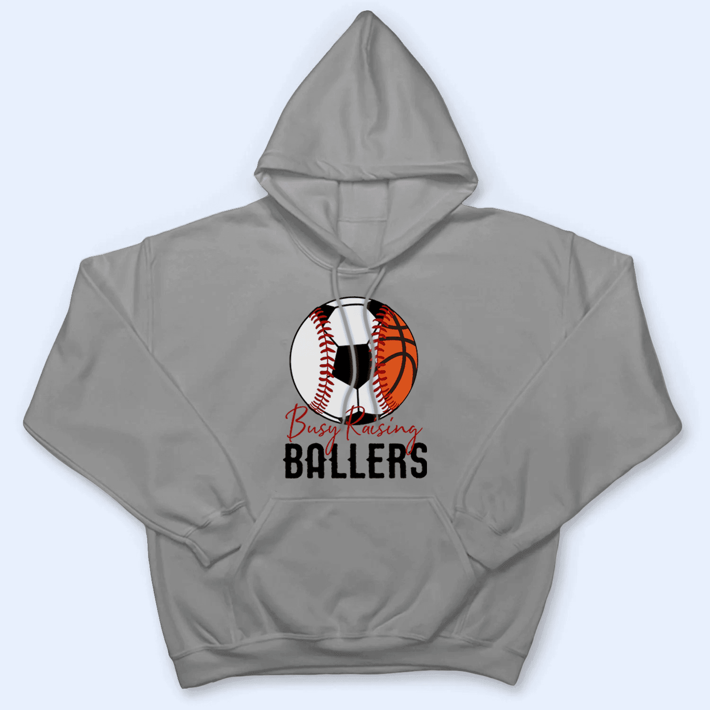 Busy Raising Ballers - Personalized Custom T Shirt - Baseball/Softball/Football Gift for Grandma/Nana/Mimi, Mom, Wife, Grandparent